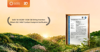 Solis' S6-GC(80-125)K C&I Inverter Series Achieves ISO 14067:2018 Product Carbon Footprint Verification from TÜV Süd 